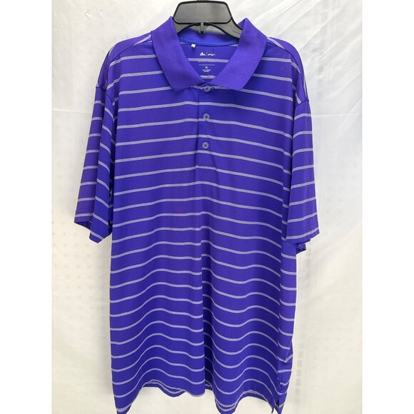 Adidas Golf Purple Striped Polo Shirt Climalite Men’s Size XL Short Sleeve - Picture 1 of 8